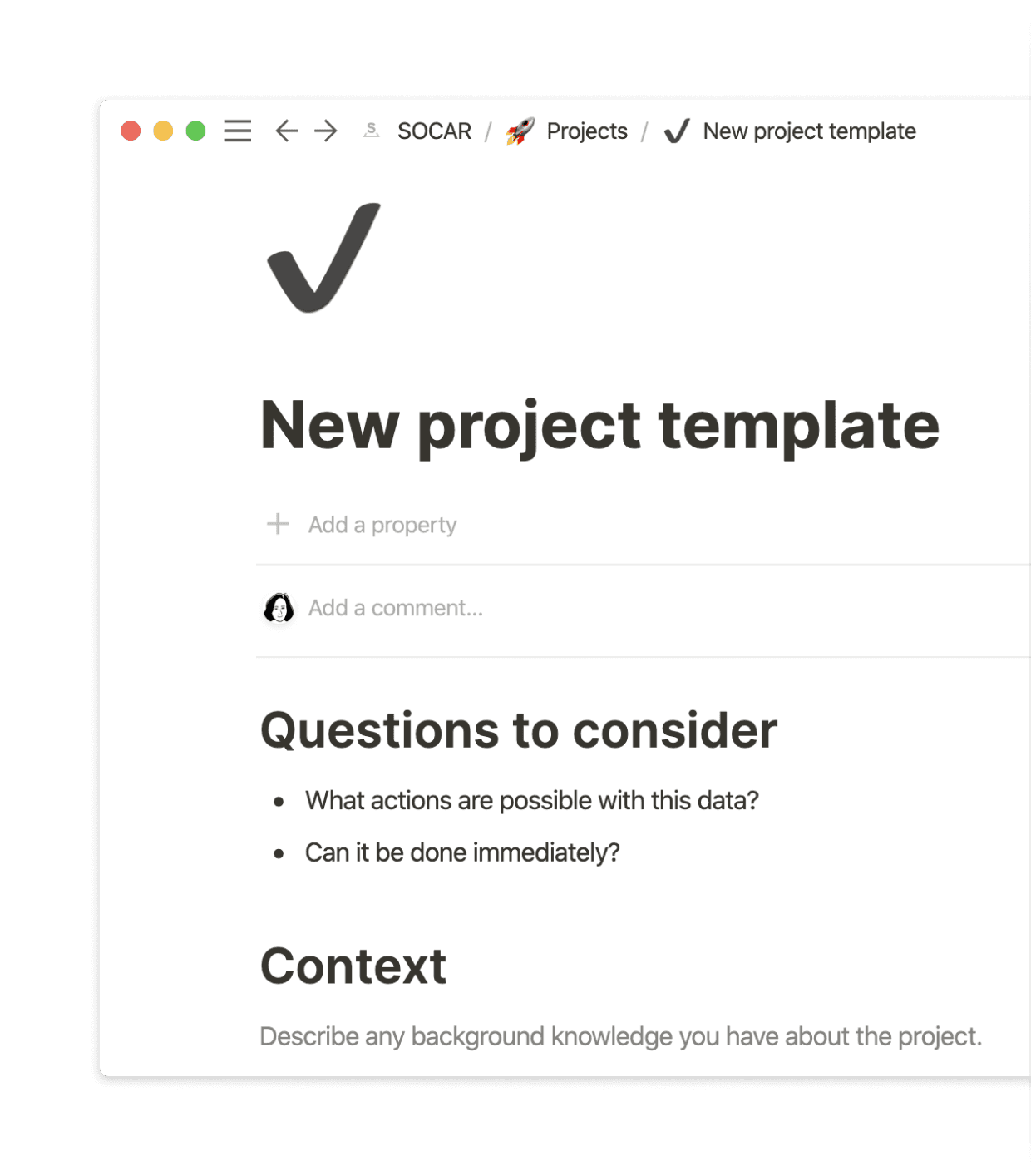 Anyone can edit this template as SOCAR’s priorities change in their documentation.