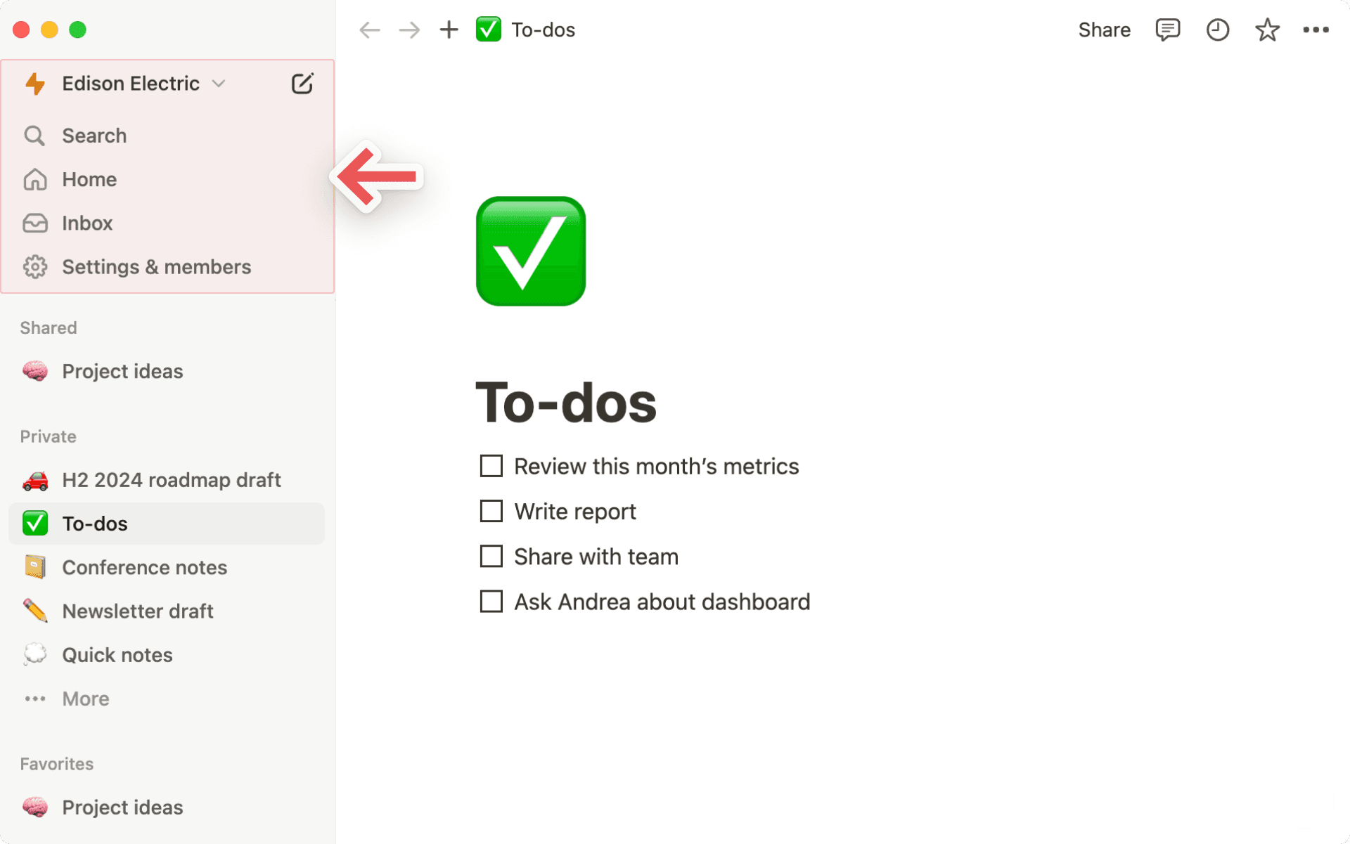 hc: sidebar control panel