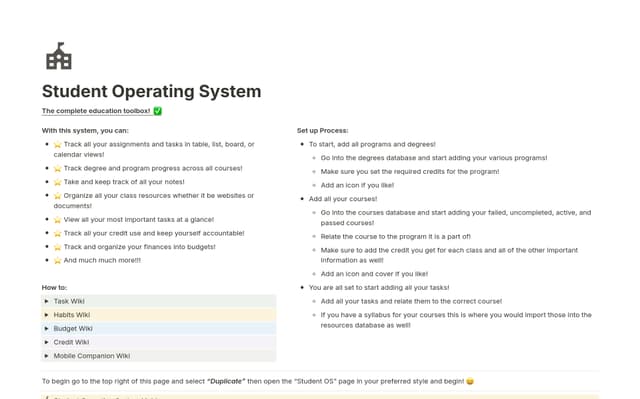 Student Operating System